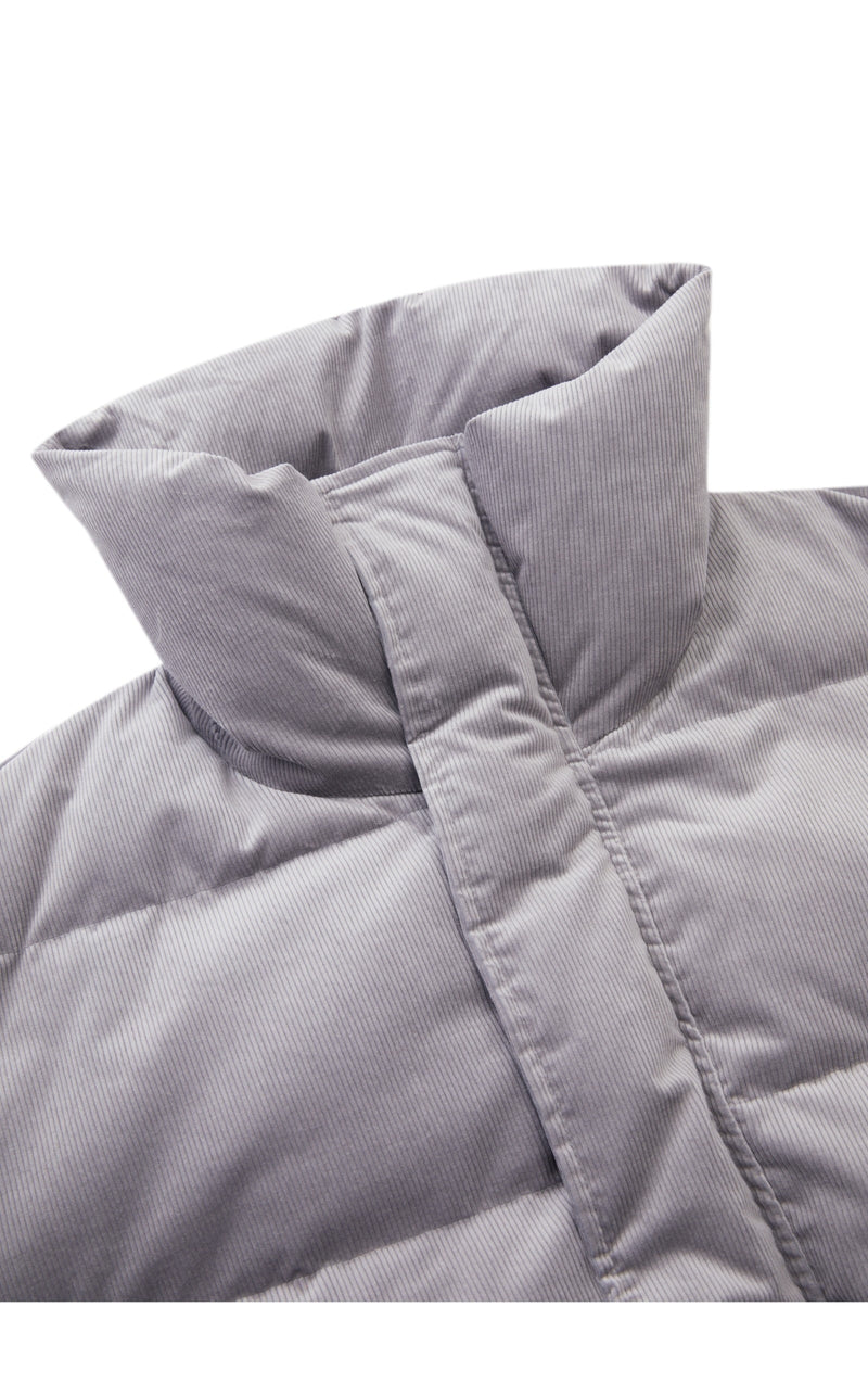 Damen Boxy Daunenjacke mit Knopfleiste & Zwei-Wege-Reißverschluss