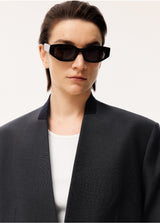 Damen Blazerjacke mit Pattentasche und Blouson Kragen