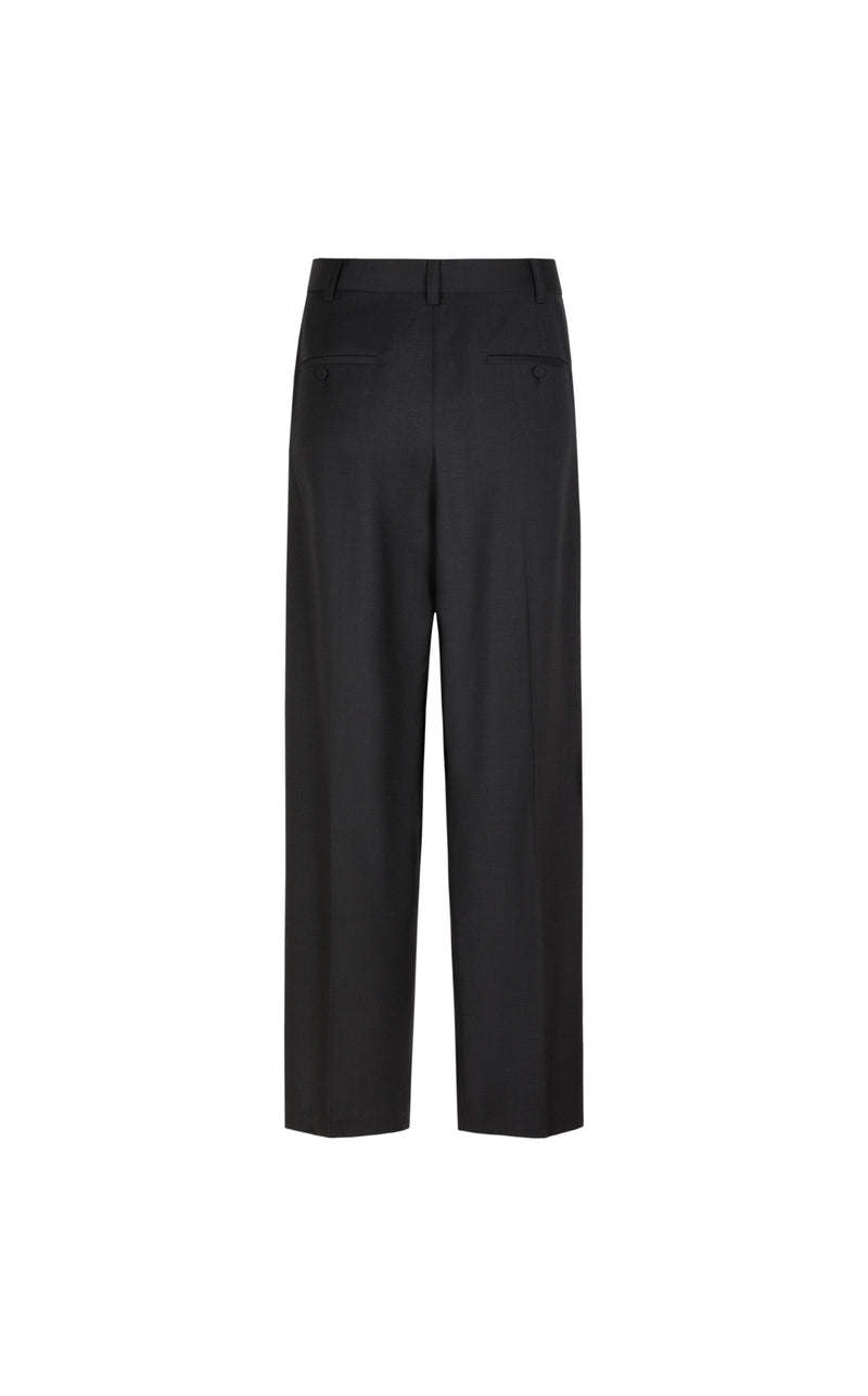 Damen Loose Hose mit Falten & Taschen Grau