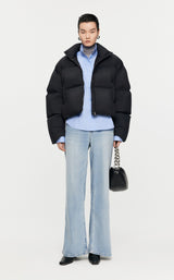 Damen Cropped Pufferjacke mit stylischem Flair