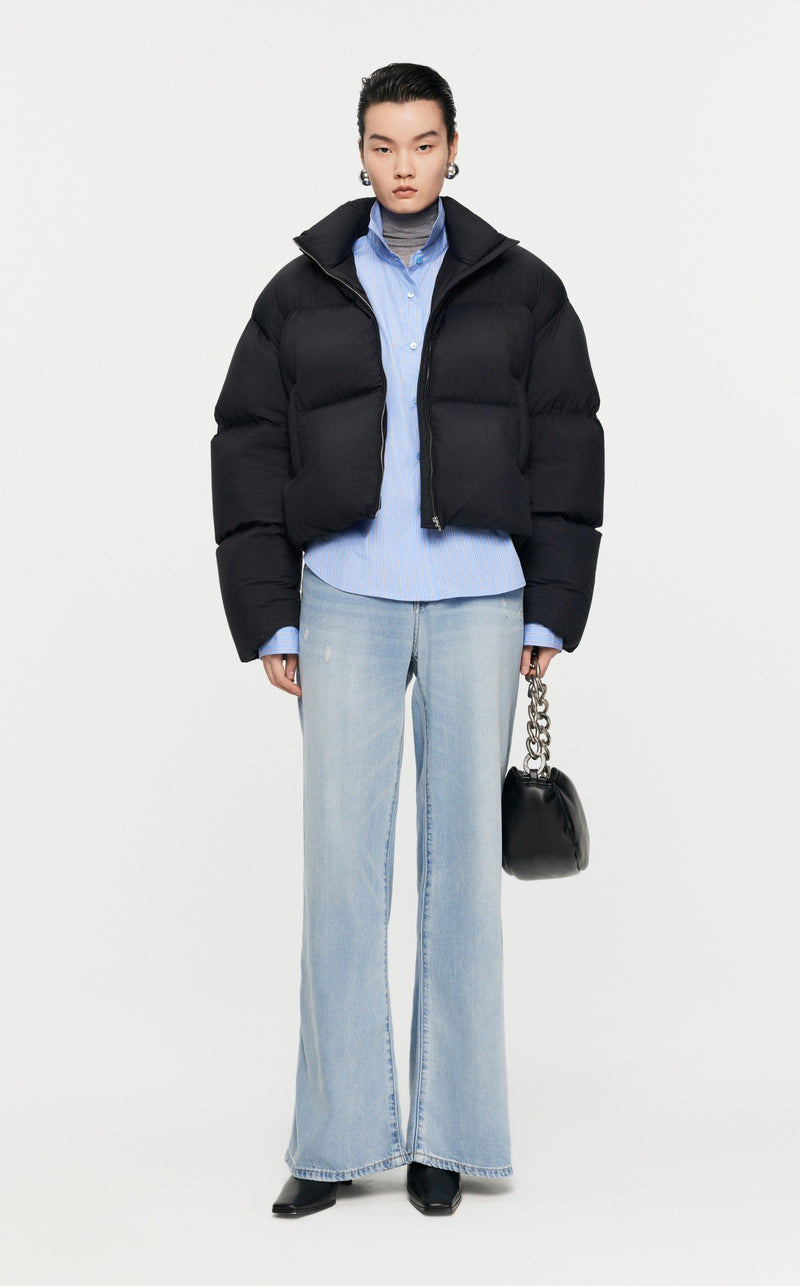 Damen Cropped Pufferjacke mit stylischem Flair