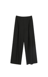 Damen Oversize Wollhose mit Falten und Gummibund in Schwarz