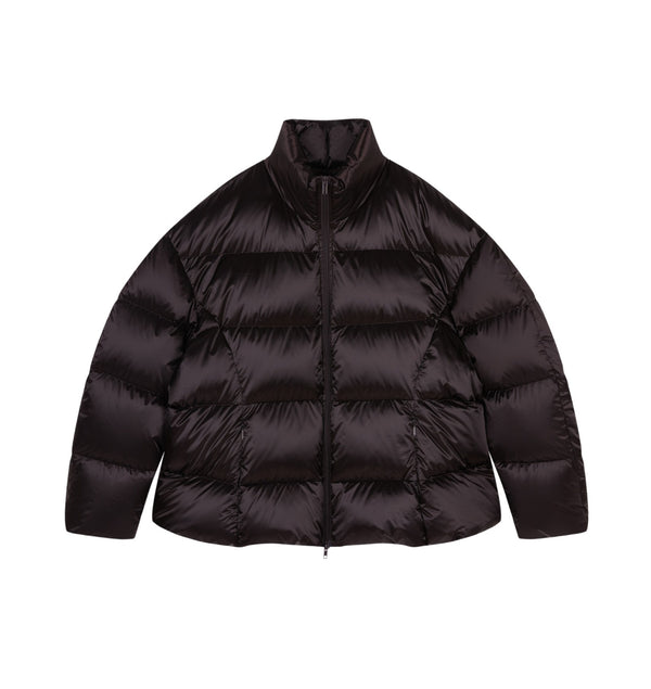 Damen Oversize Daunenmantel mit Stehkragen Braun