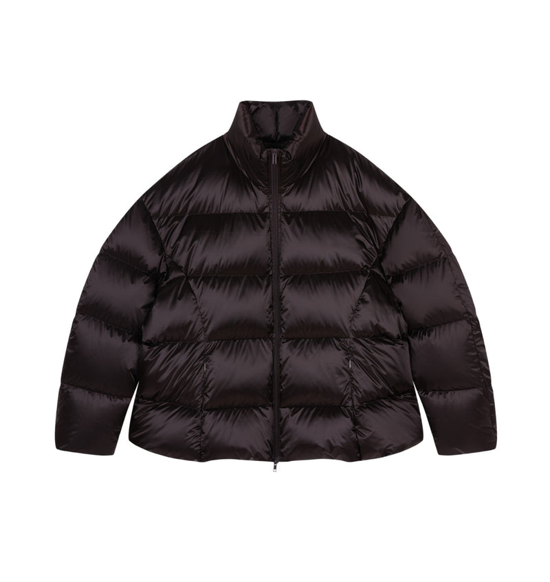 Damen Oversize Daunenmantel mit Stehkragen Braun