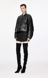 Damen Boxy Daunenjacke mit Leder Optik Oberstoff JNBY