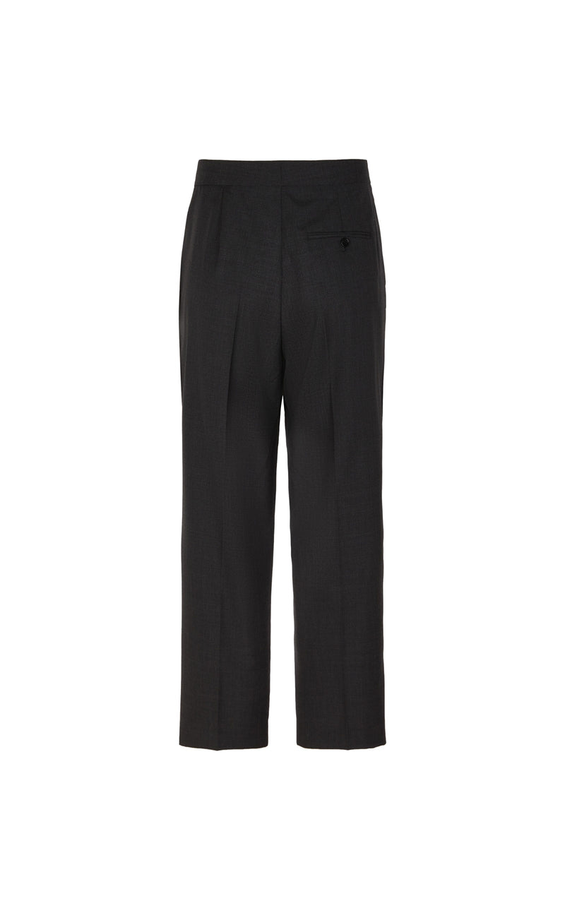 Damen Loose Stoffhose mit cropped Schnitt Schwarz