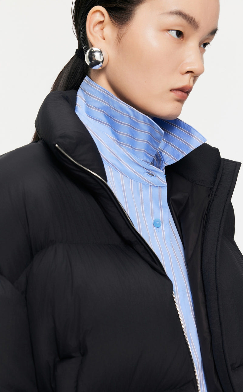 Damen Cropped Pufferjacke mit stylischem Flair