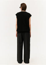 Damen Loose Hose mit Falten & Taschen Grau