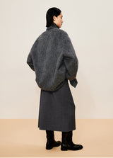 Damen A-Line Rock mit angenähtem Gürtel & asymmetrischer Länge