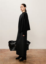 Damen Slim Plissee-Rock mit seitlichem Reißverschluss Schwarz