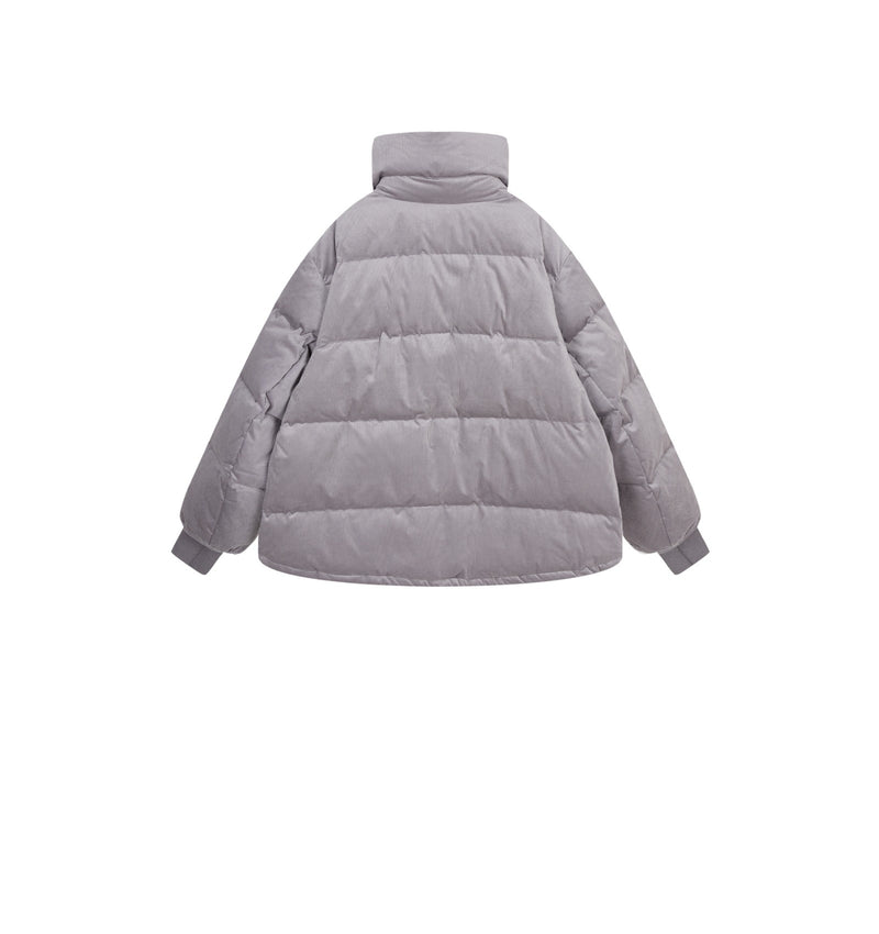 Damen Boxy Daunenjacke mit Knopfleiste & Zwei-Wege-Reißverschluss