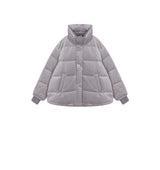 Damen Boxy Daunenjacke mit Knopfleiste & Zwei-Wege-Reißverschluss JNBY