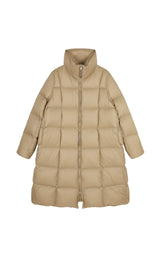 Damen Regular Daunenmantel mit hohem Stehkragen & Kachelsteppung