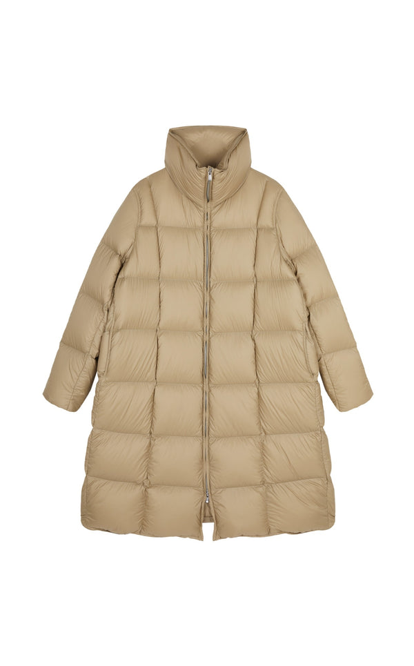 Damen Regular Daunenmantel mit hohem Stehkragen & Kachelsteppung