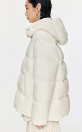 Damen Regular Daunenjacke mit Wärme & Stehkragen Off White