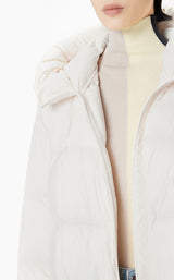 Damen klassischer Daunenmantel mit Taschen, Kapuze und Kachel Steppung