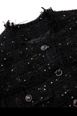 Damen Regular Daunenjacke mit Funkel-Optik & Fransensaum