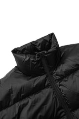 Damen Oversize Daunenjacke mit Stehkragen Schwarz