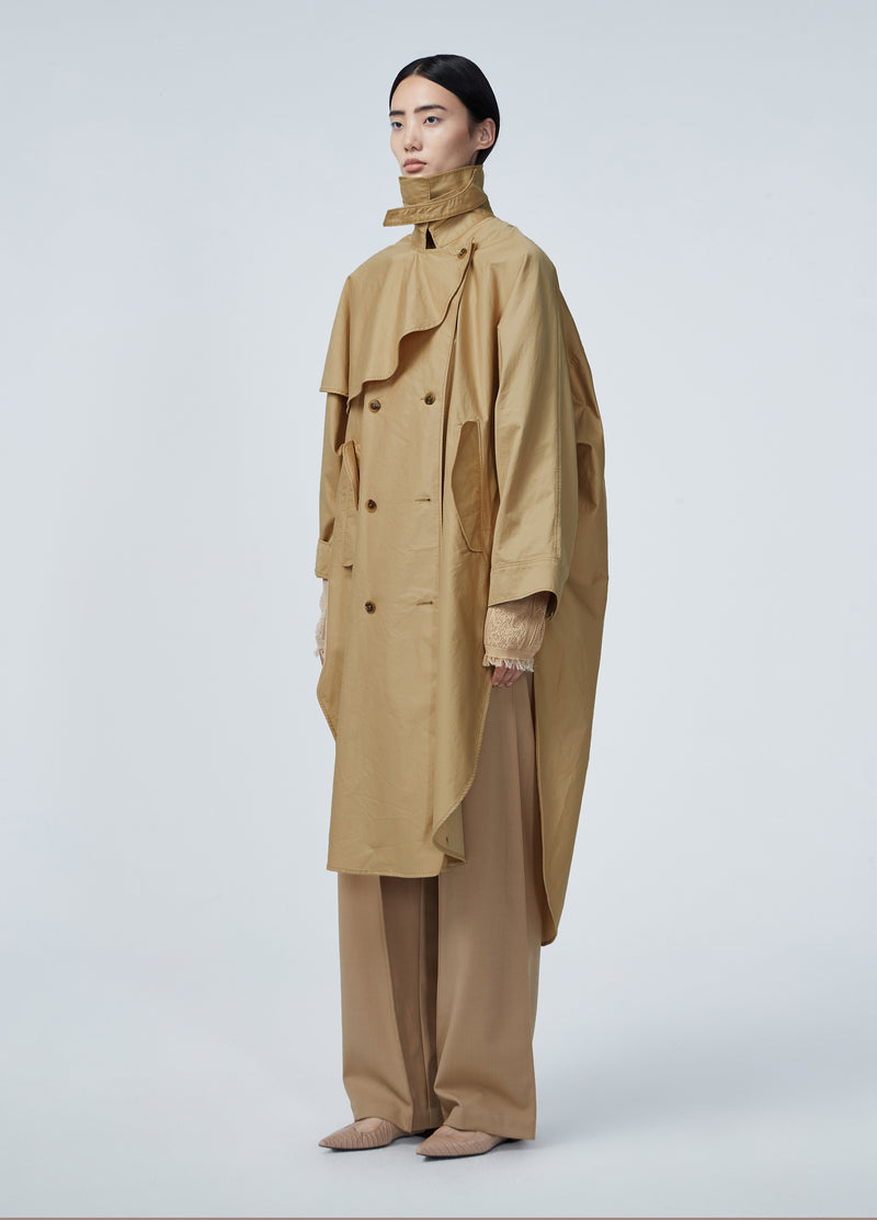 Streetcoat im Sherlock Holmes Style mit Kragen, sand; Seitenansicht