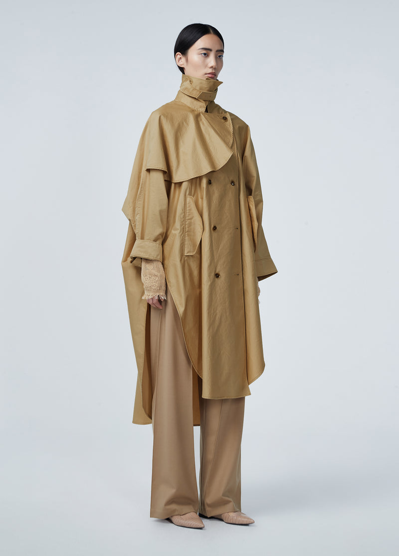 Streetcoat im Sherlock Holmes Style mit Kragen, sand; Frontansicht