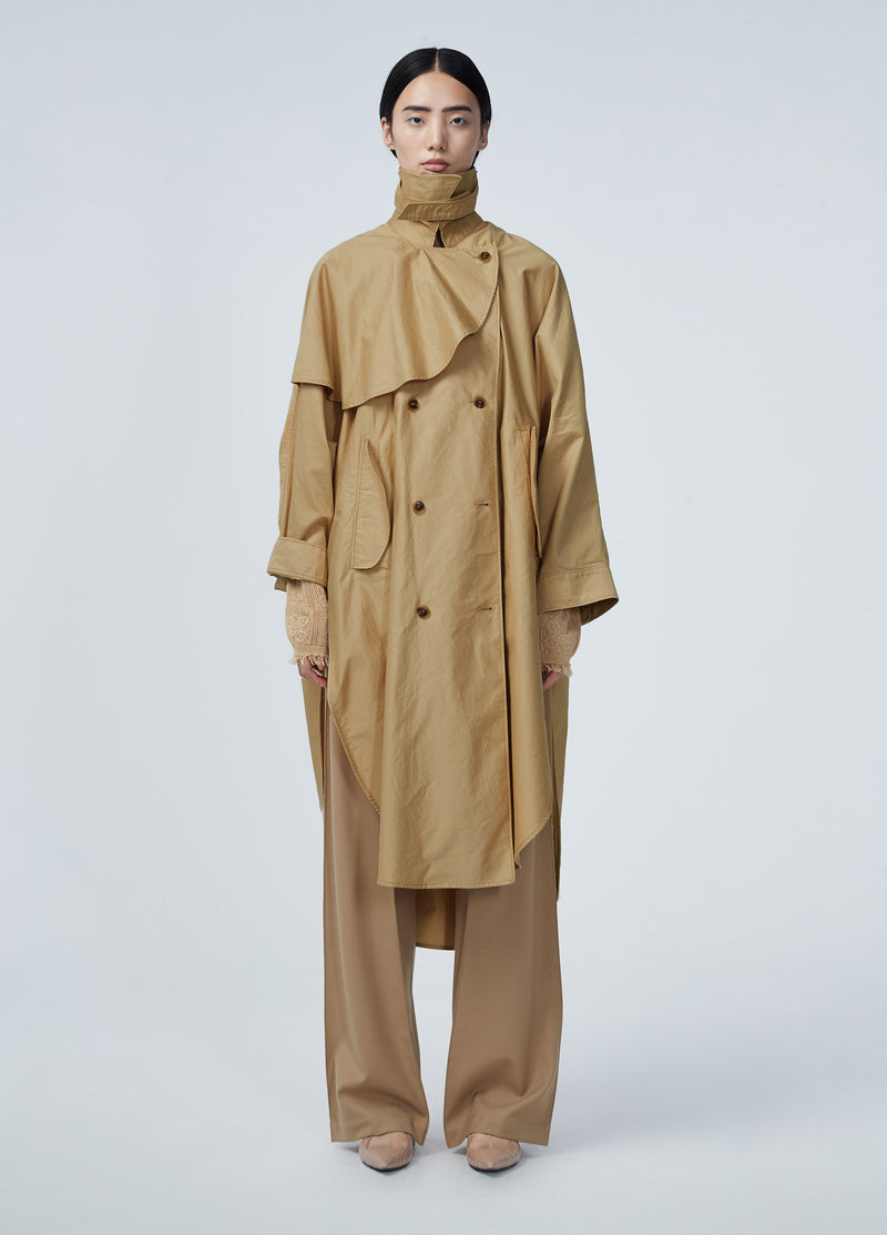 Streetcoat im Sherlock Holmes Style mit Kragen, sand; Frontansicht