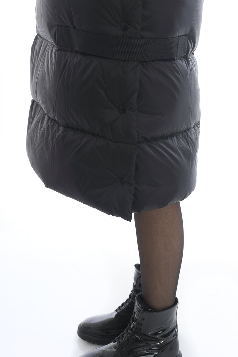 Leichtdaunenweste mit Kapuze BLACK