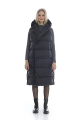 Leichtdaunenweste mit Kapuze BLACK