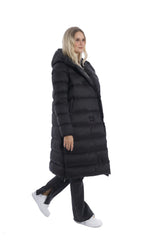 Ultra light down coat with hood BLACK