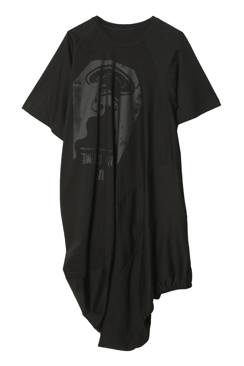 Asymmetrisches Jerseykleid mit Raffeffekten, black; Frontansicht